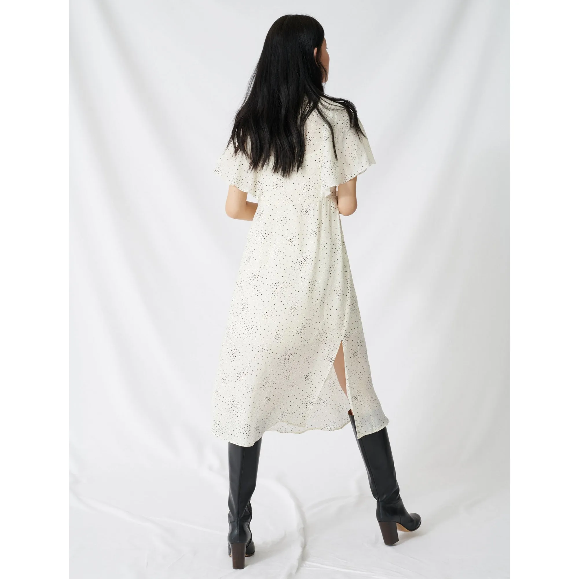 Racky Dress - Ecru / Black