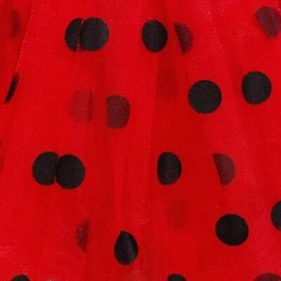 Red & Black Polka Dot Ladybug Tutu Skirt Costume for Girls, Women, Plus