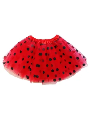 Red & Black Polka Dot Ladybug Tutu Skirt Costume for Girls, Women, Plus
