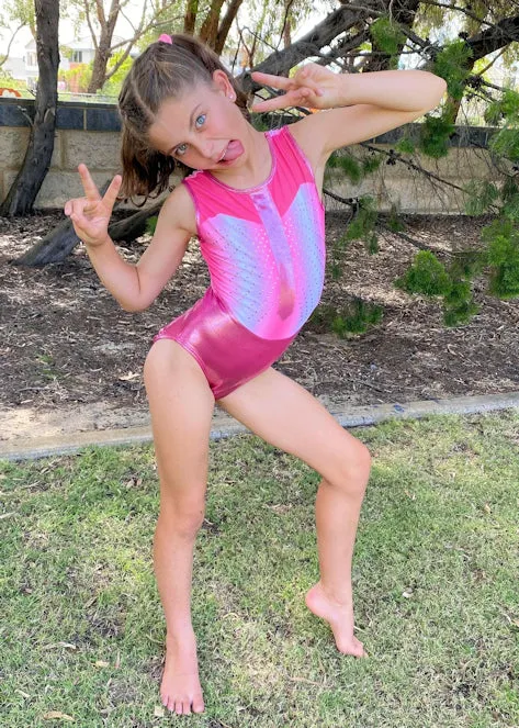 RSG-616 Sleeveless Leotard "Shaye" Peony Blush
