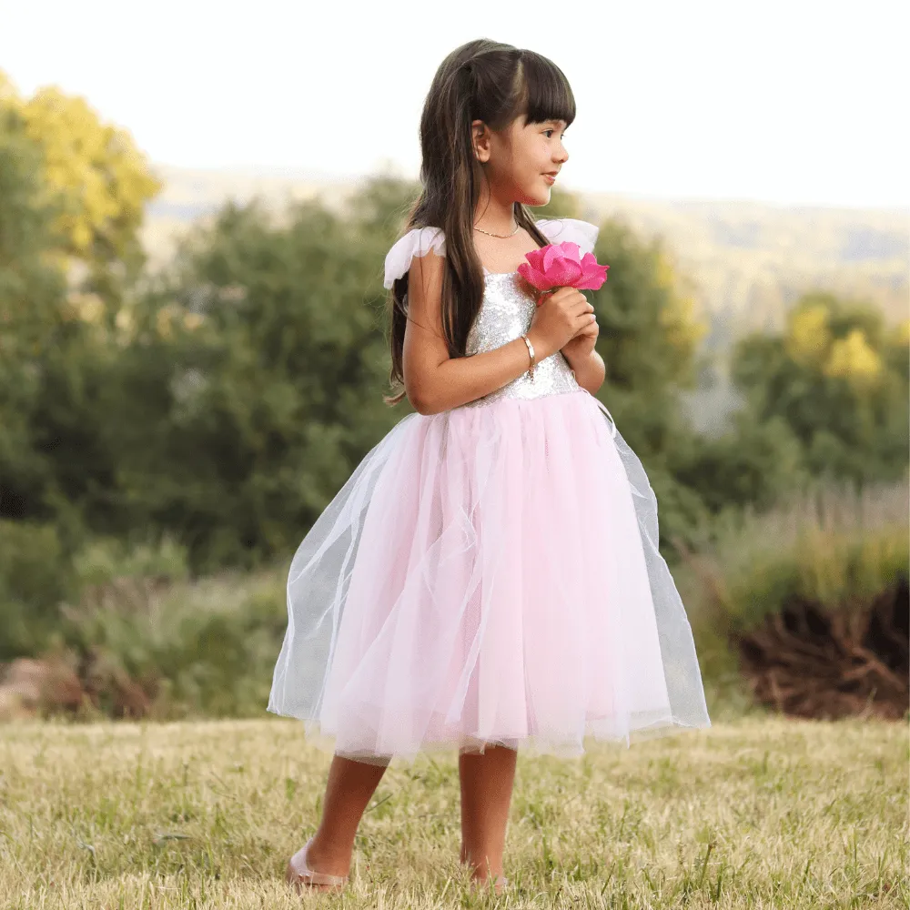 Sequins Princess Dress, Silver, Size 5-6
