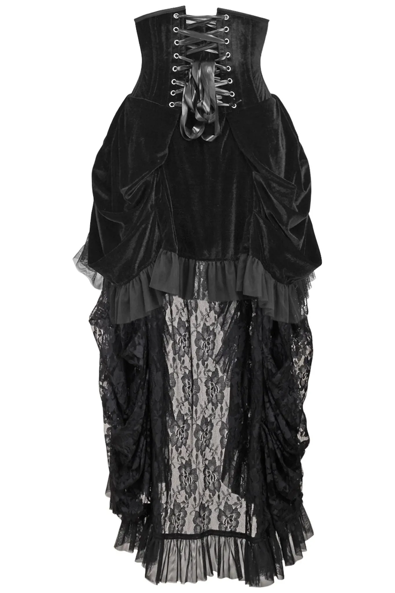 Top Drawer Velvet Victorian Bustle Underbust Corset Dress