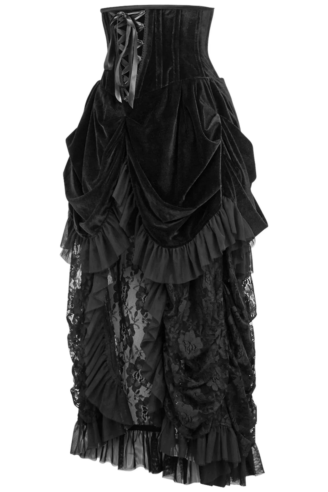 Top Drawer Velvet Victorian Bustle Underbust Corset Dress