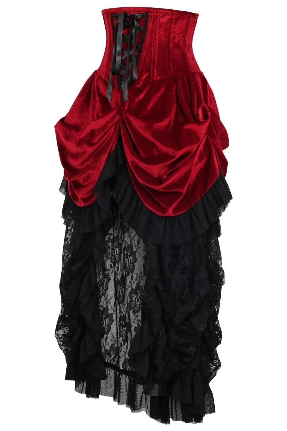 Top Drawer Velvet Victorian Bustle Underbust Corset Dress