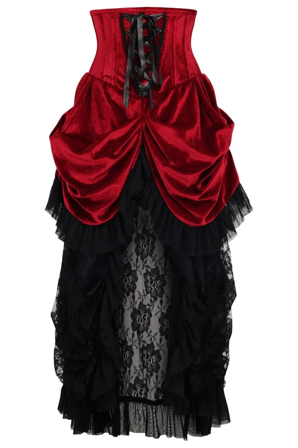 Top Drawer Velvet Victorian Bustle Underbust Corset Dress