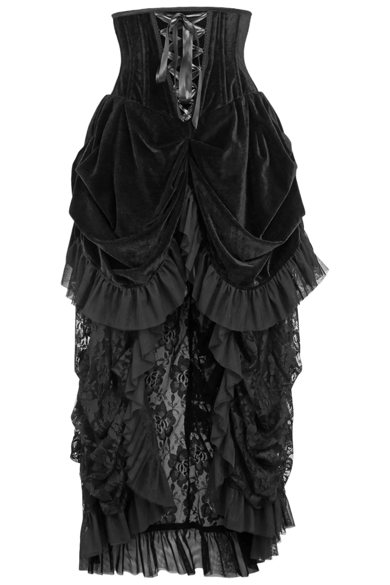 Top Drawer Velvet Victorian Bustle Underbust Corset Dress