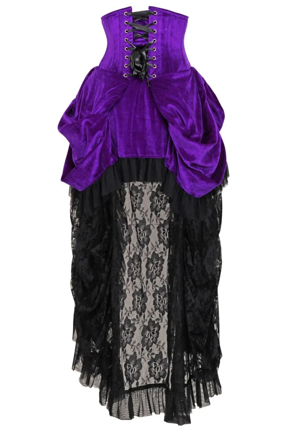 Top Drawer Velvet Victorian Bustle Underbust Corset Dress